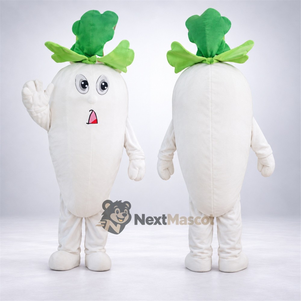 Radish Mascot Costume - White Radish Mascot Costume - White