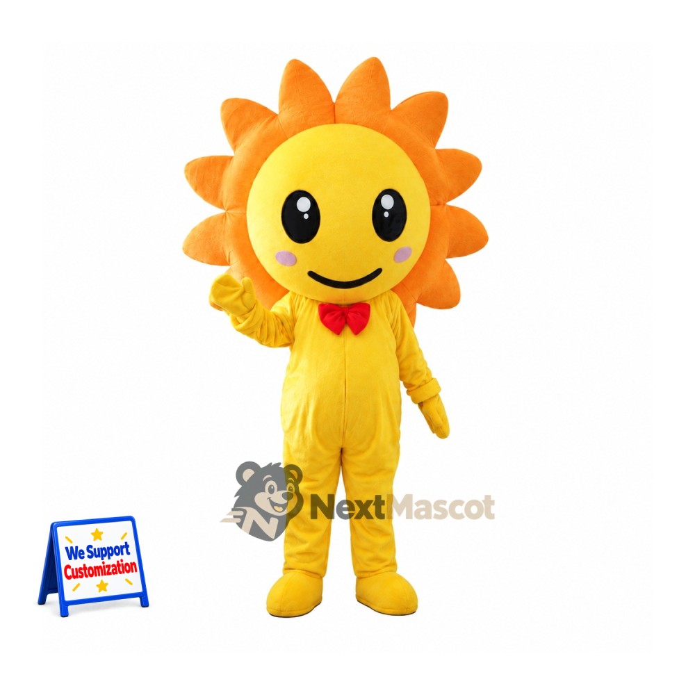 Sun Mascot Costume - Red Bow Tie for Parades Sun Mascot Costume - Red Bow Tie for Parades
