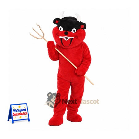 Devil Mascot Costume - Red, Trident for Parades