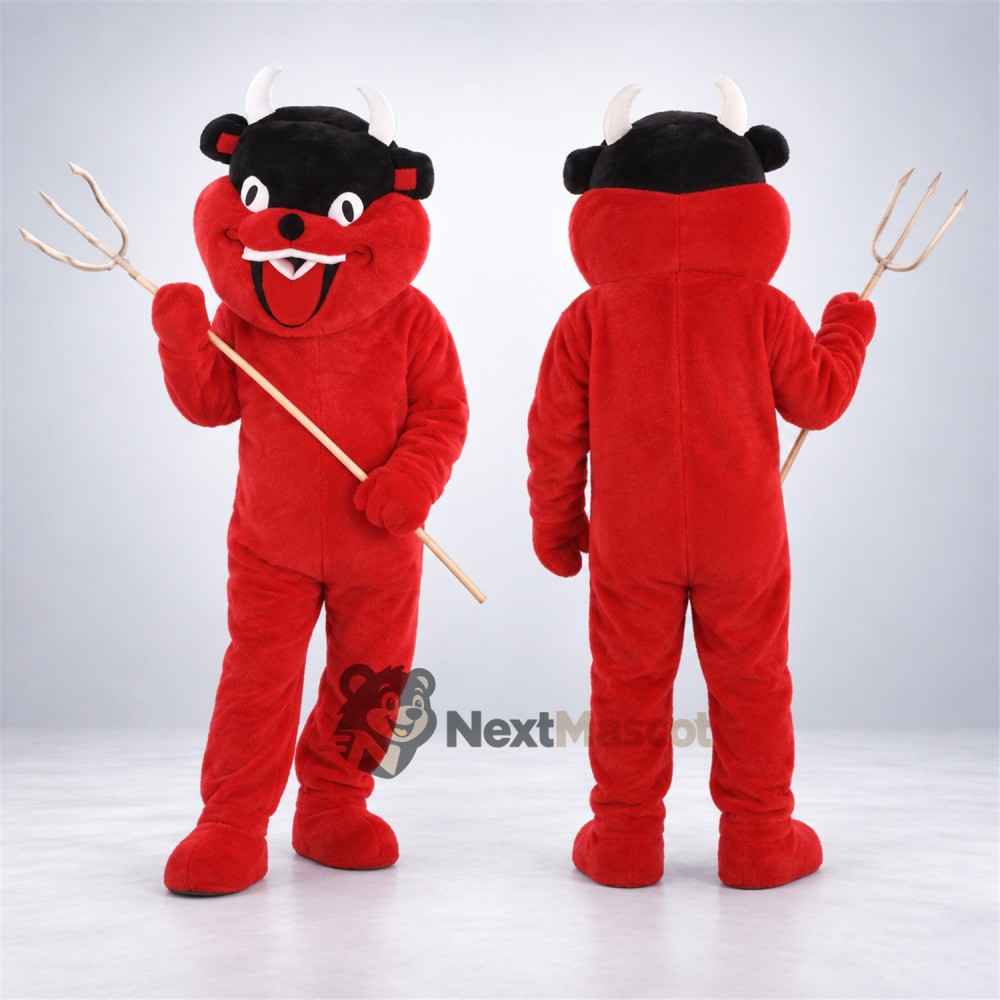 Devil Mascot Costume - Red, Trident for Parades