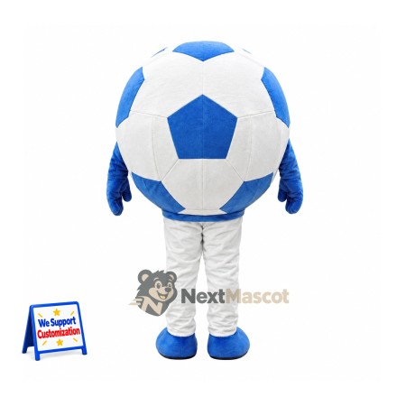 Soccer Ball Mascot Costume - Blue and White for School Events Soccer Ball Mascot Costume - Blue and White for School Events
