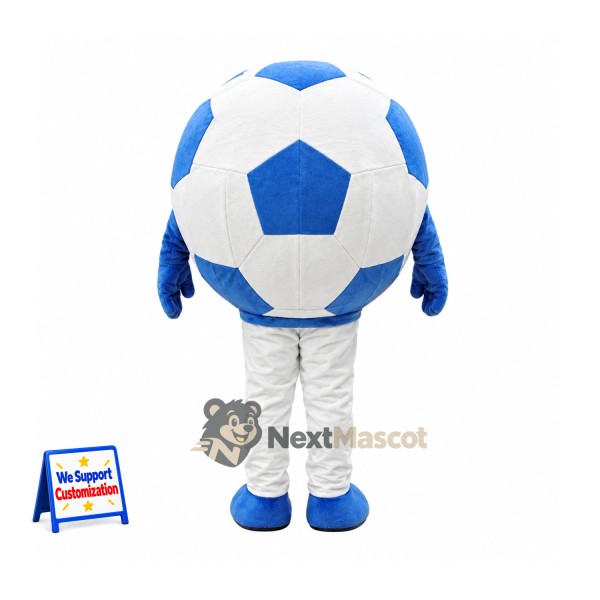 Soccer Ball Mascot Costume - Blue and White for School Events Soccer Ball Mascot Costume - Blue and White for School Events