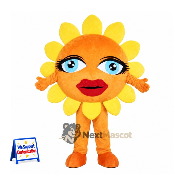 Sunflower Mascot Costume - Red Lips