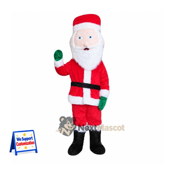 Santa Claus Mascot Costume - Green Mittens