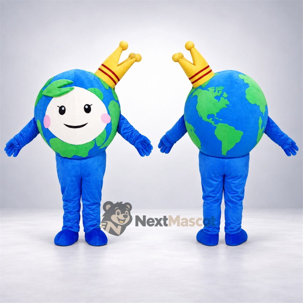 Earth Globe Mascot Costume - Crown Earth Globe Mascot Costume - Crown