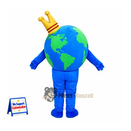Earth Globe Mascot Costume - Crown Earth Globe Mascot Costume - Crown