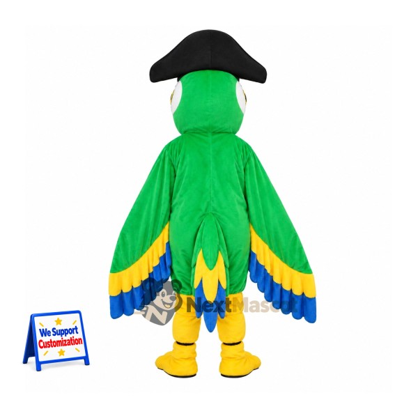 Parrot Mascot Costume - Green, Pirate Style Parrot Mascot Costume - Green, Pirate Style