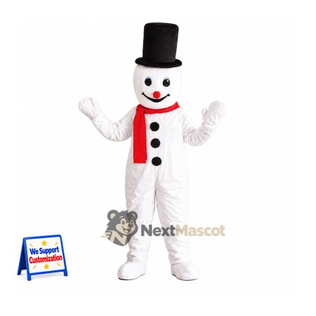 Snowman Mascot Costume - Black Hat for Holiday Parades