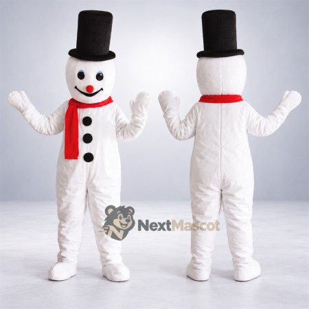Snowman Mascot Costume - Black Hat for Holiday Parades