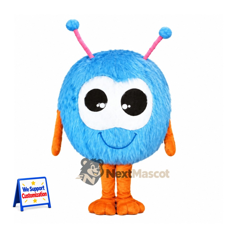 Monster Mascot Costume - Blue, Round Monster Mascot Costume - Blue, Round