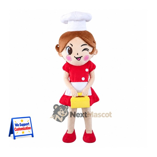 Female Chef Mascot Costume - Red Dress