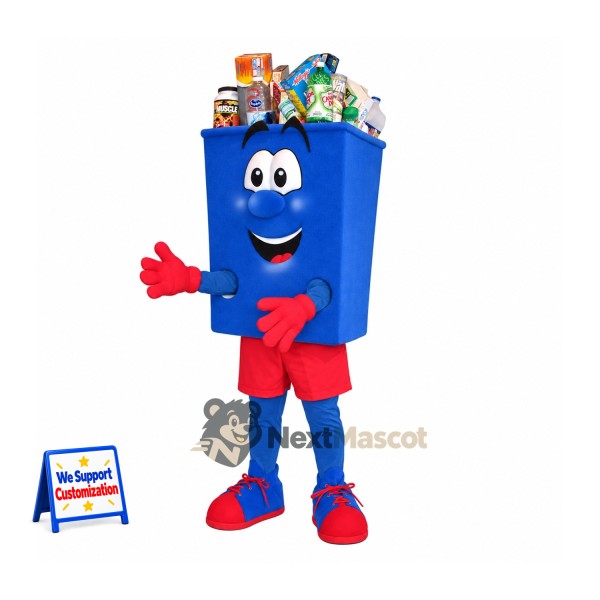 Recycling Bin Mascot Costume - Blue