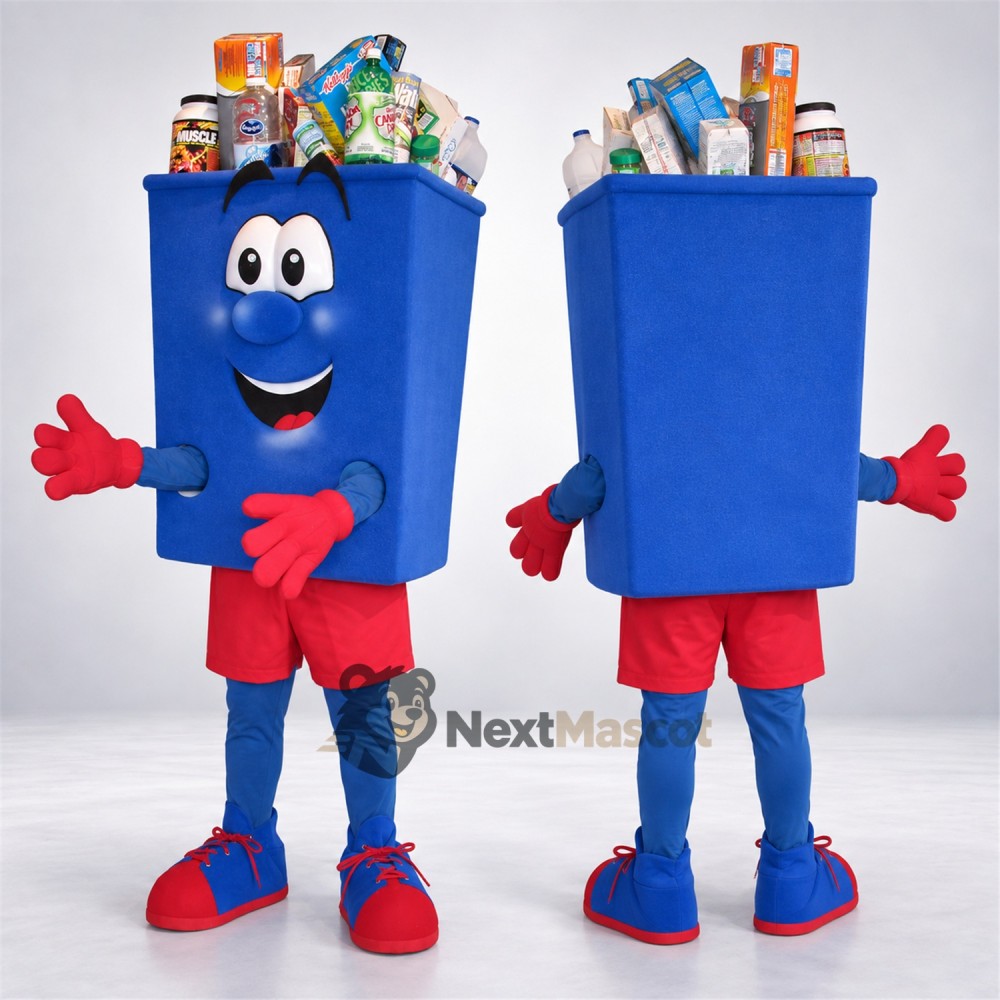 Recycling Bin Mascot Costume - Blue Recycling Bin Mascot Costume - Blue