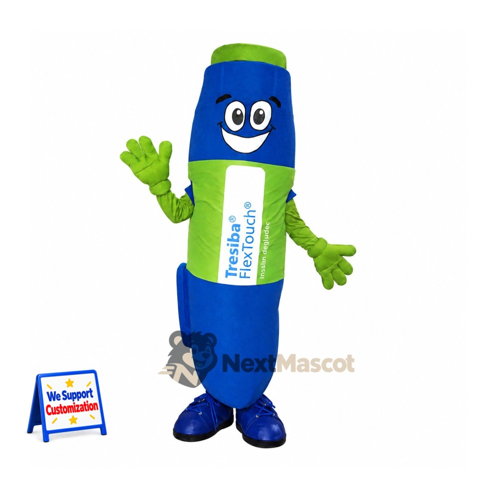 Bottle Mascot Costume - Blue and Green Bottle Mascot Costume - Blue and Green