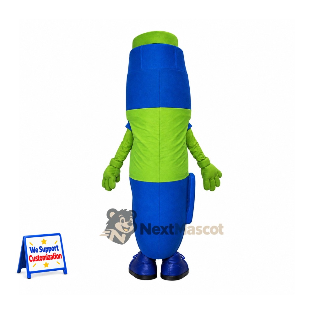 Bottle Mascot Costume - Blue and Green Bottle Mascot Costume - Blue and Green