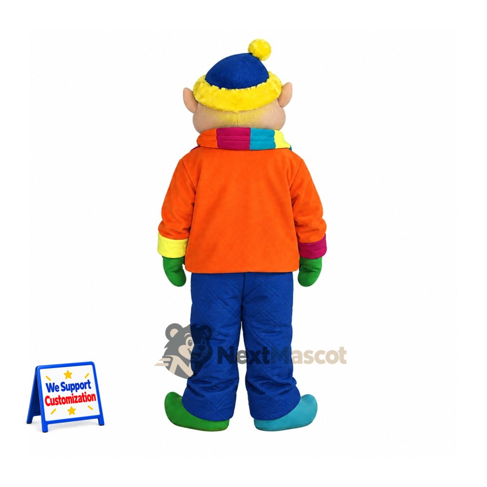 Christmas Elf Mascot Costume - Orange Jacket Christmas Elf Mascot Costume - Orange Jacket
