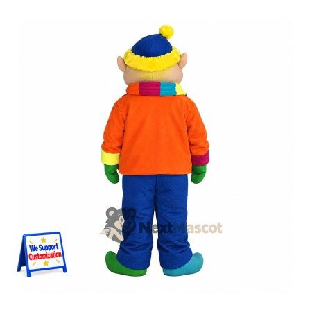 Christmas Elf Mascot Costume - Orange Jacket Christmas Elf Mascot Costume - Orange Jacket