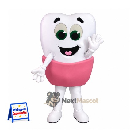 Tooth Mascot Costume - Pink Cup Tooth Mascot Costume - Pink Cup