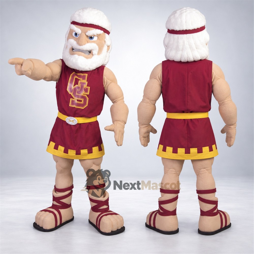 Spartan Warrior Mascot Costume - Burgundy for Parades Spartan Warrior Mascot Costume - Burgundy for Parades