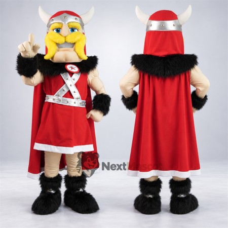 Viking Mascot Costume - Red Coat Viking Mascot Costume - Red Coat