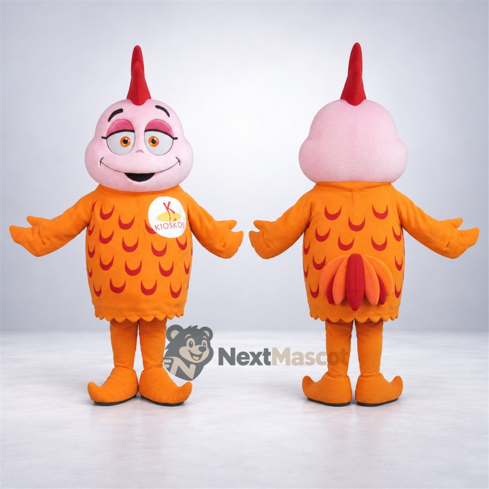 Chicken Mascot Costume - Orange Chicken Mascot Costume - Orange