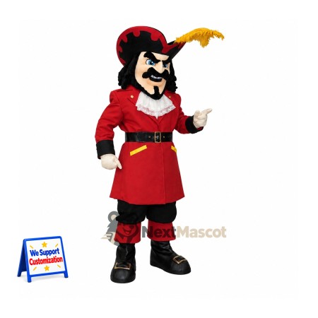Pirate Captain Mascot Costume - Red Coat for Parades Pirate Captain Mascot Costume - Red Coat for Parades