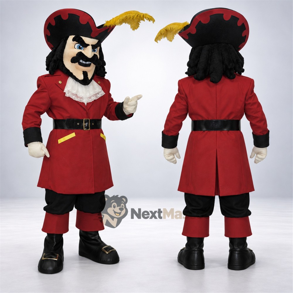 Pirate Captain Mascot Costume - Red Coat for Parades Pirate Captain Mascot Costume - Red Coat for Parades