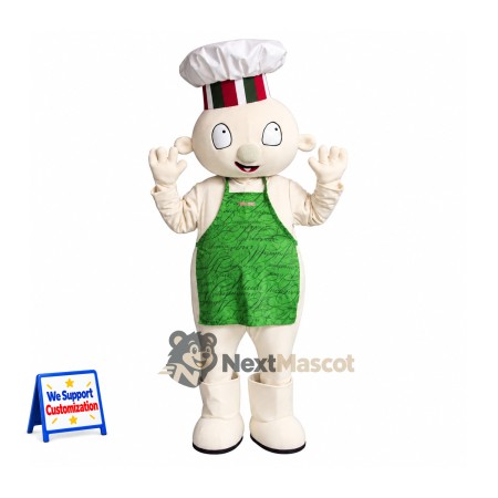 Character Mascot Costume - Chef Style, Green Outfit Character Mascot Costume - Chef Style, Green Outfit