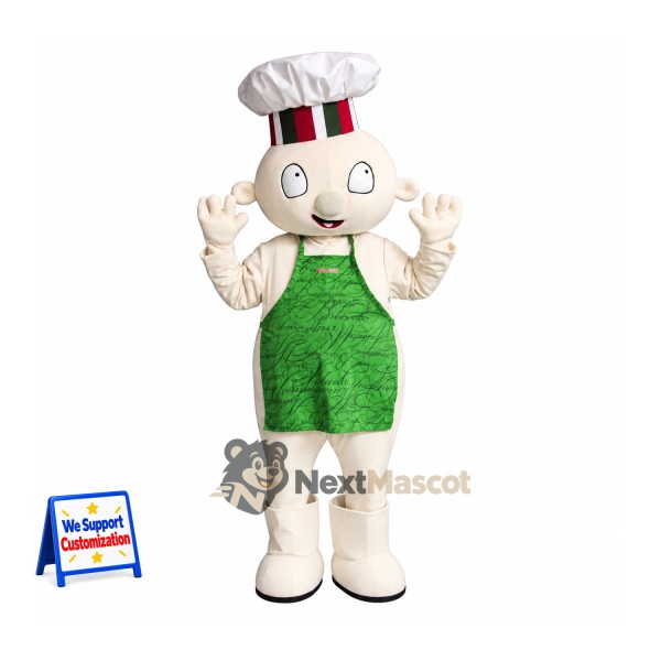 Character Mascot Costume - Chef Style, Green Outfit