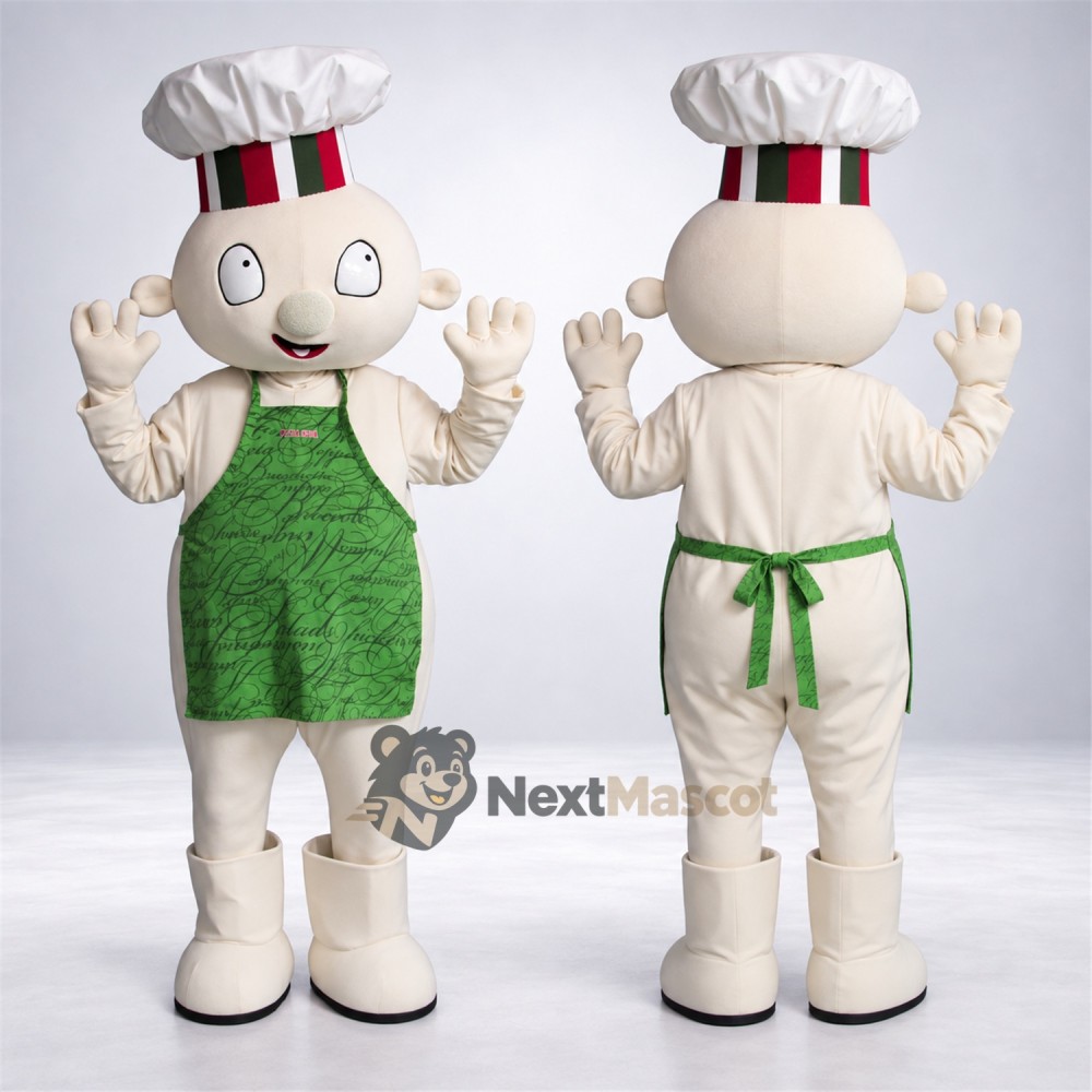 Character Mascot Costume - Chef Style, Green Outfit Character Mascot Costume - Chef Style, Green Outfit