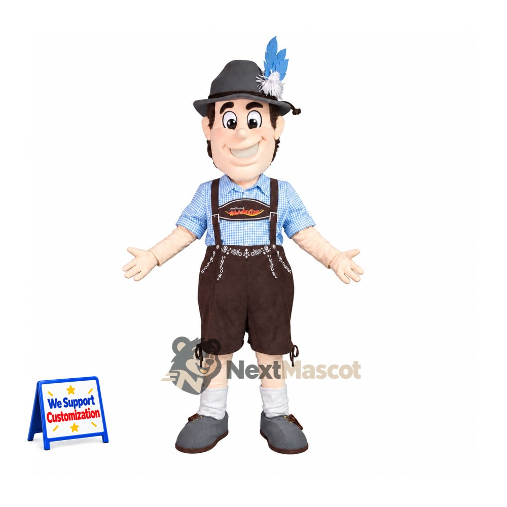 Man Mascot Costume - Lederhosen