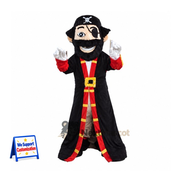 Pirate Captain Mascot Costume - Black Coat