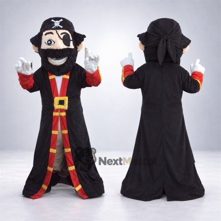 Pirate Captain Mascot Costume - Black Coat Pirate Captain Mascot Costume - Black Coat