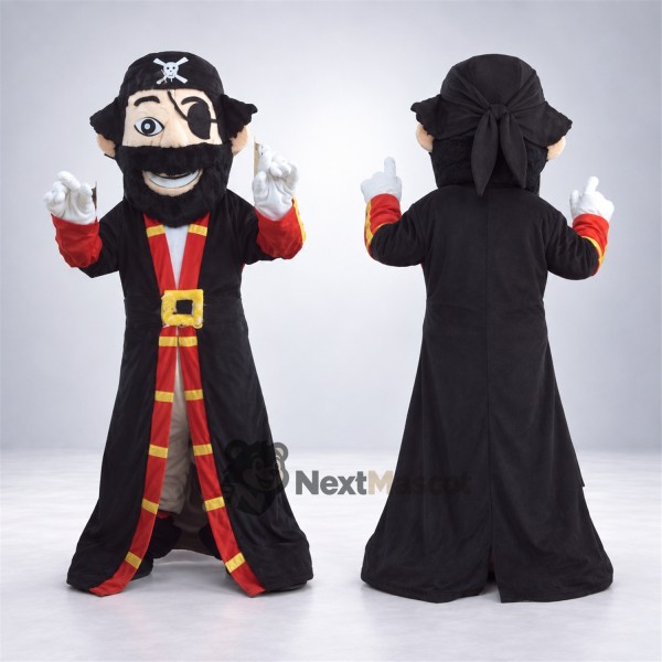 Pirate Captain Mascot Costume - Black Coat Pirate Captain Mascot Costume - Black Coat
