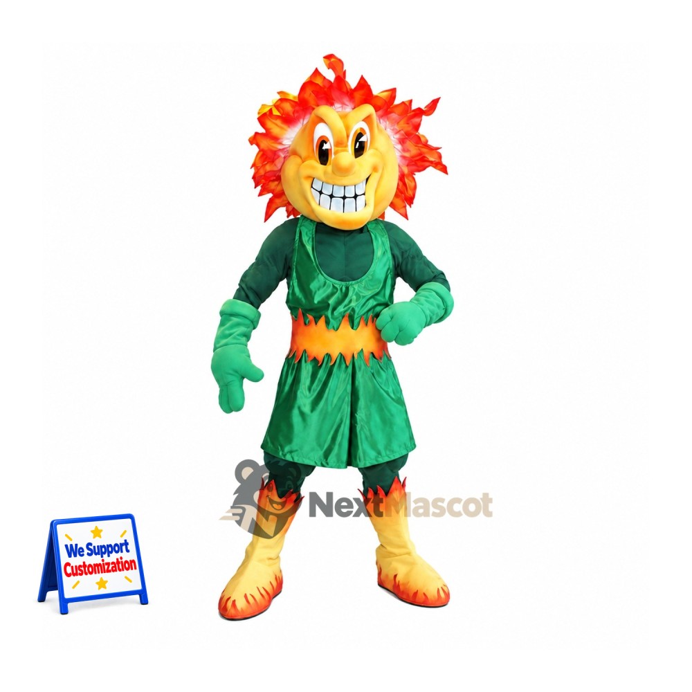 Flame Head Character Mascot Costume Flame Head Character Mascot Costume