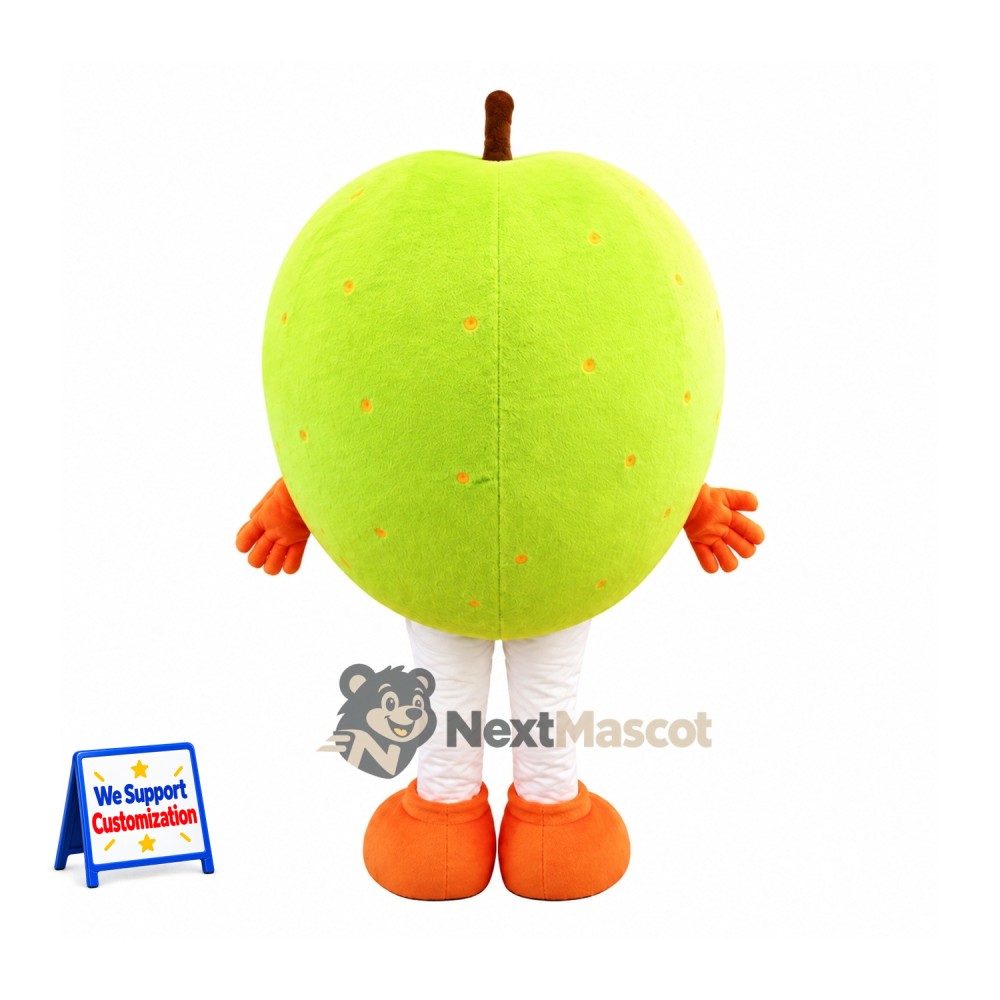 Apple Mascot Costume - Green, Orange Hands and Shoes
