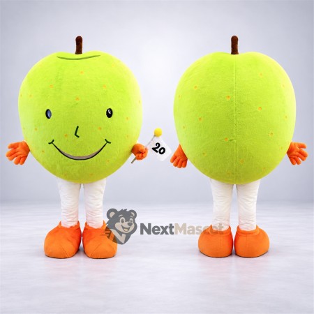 Apple Mascot Costume - Green, Orange Hands and Shoes