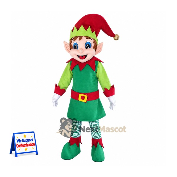Christmas Elf Mascot Costume for Christmas Parades