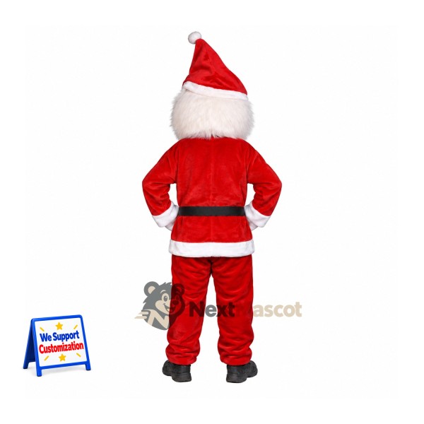 Santa Claus Mascot Costume - Short White Beard