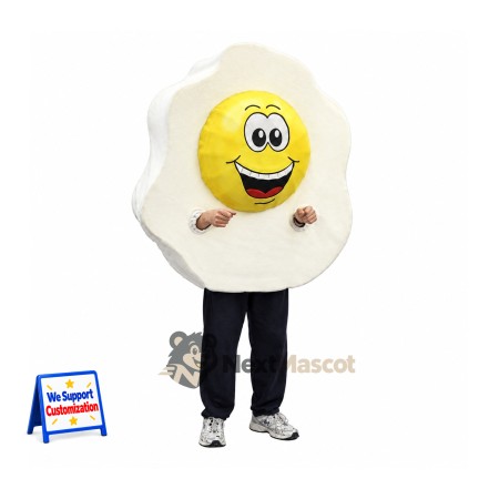Fried Egg Mascot Costume Fried Egg Mascot Costume
