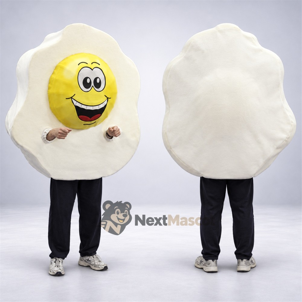 Fried Egg Mascot Costume Fried Egg Mascot Costume