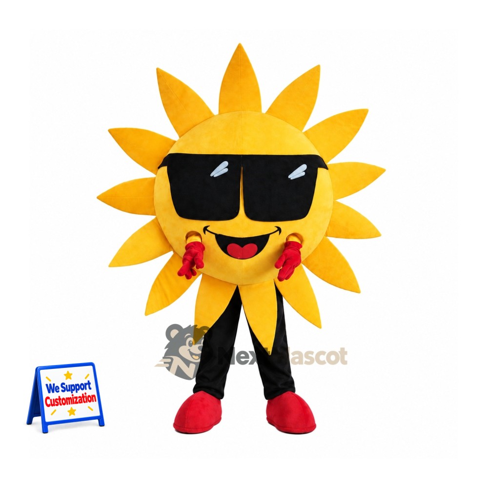 Sun Mascot Costume - Sunglasses for Sports Days Sun Mascot Costume - Sunglasses for Sports Days