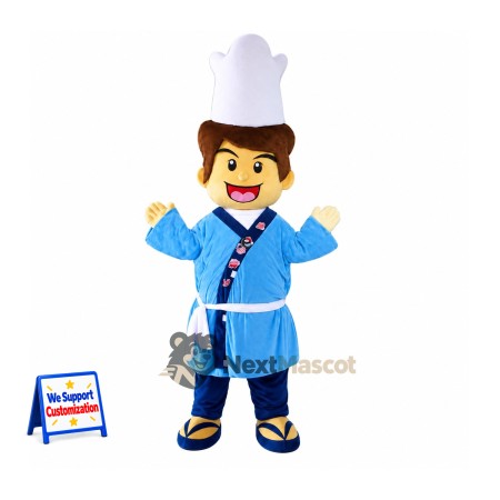Chef Mascot Costume - Blue Outfit Chef Mascot Costume - Blue Outfit