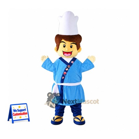 Chef Mascot Costume - Blue Outfit for Parades Chef Mascot Costume - Blue Outfit for Parades