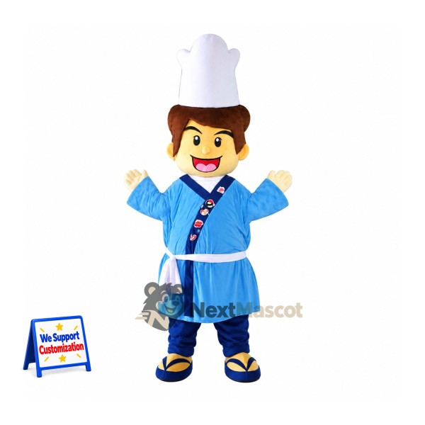 Chef Mascot Costume - Blue Outfit for Parades