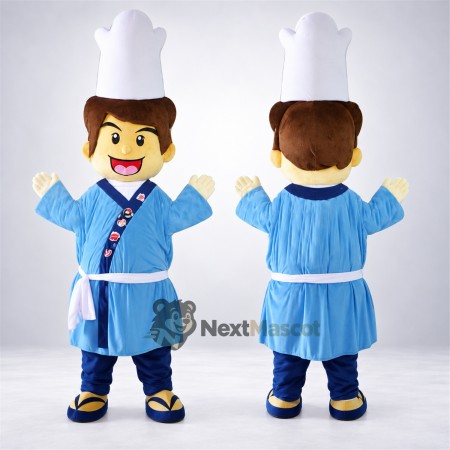 Chef Mascot Costume - Blue Outfit for Parades Chef Mascot Costume - Blue Outfit for Parades