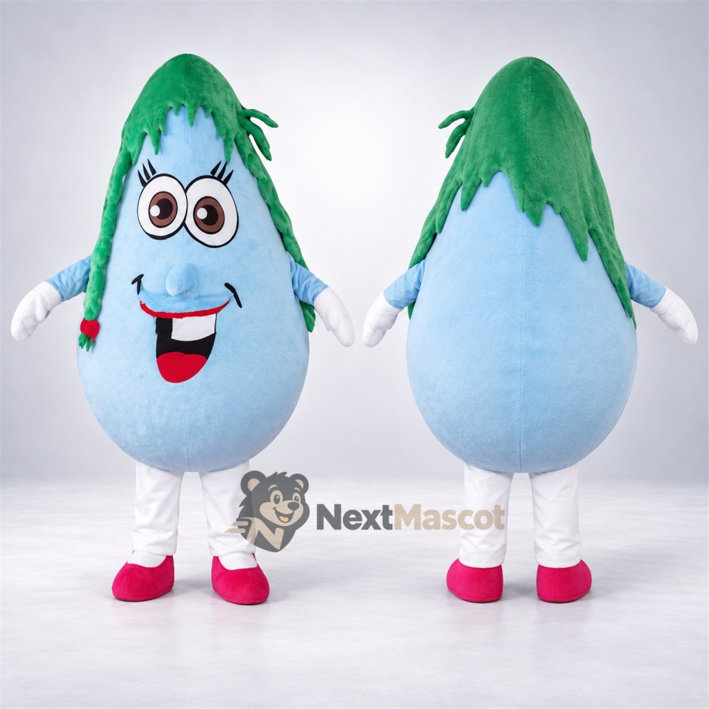Water Drop Mascot Costume - Green Hair Water Drop Mascot Costume - Green Hair