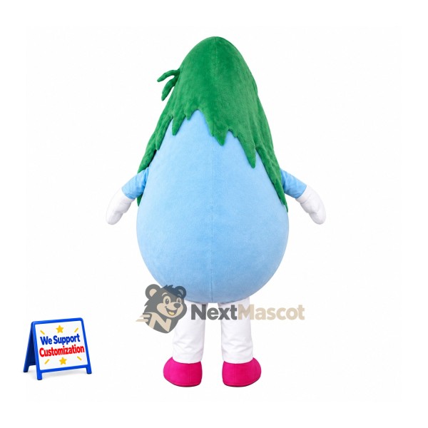 Water Drop Mascot Costume - Green Hair Water Drop Mascot Costume - Green Hair