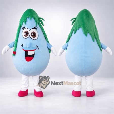 Water Drop Mascot Costume - Green Hair Water Drop Mascot Costume - Green Hair