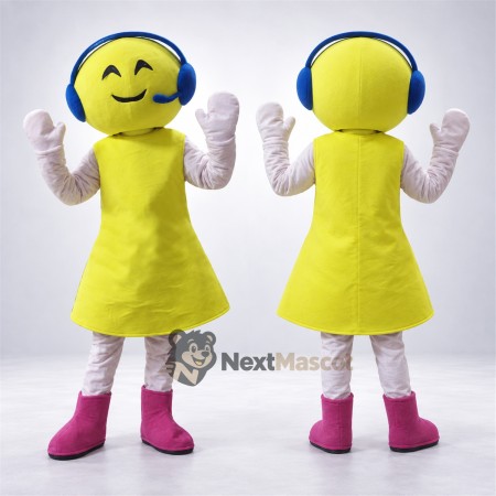 Emoji Mascot Costume - Yellow, Dress Emoji Mascot Costume - Yellow, Dress